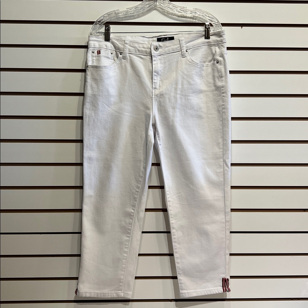 Earl Jeans Women’s Cropped White Jeans – Size 14